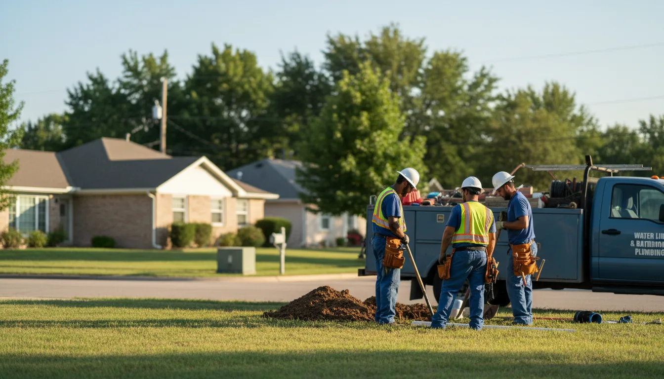 Residential water line and bathroom plumbing service in Bromide, OK